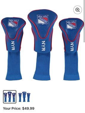 New York Rangers Blue Athletic Golf Club Headcover Set - 3 Pack